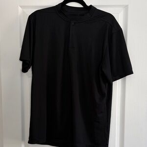 Nike Collarless Black Casual Button Down Shirt
